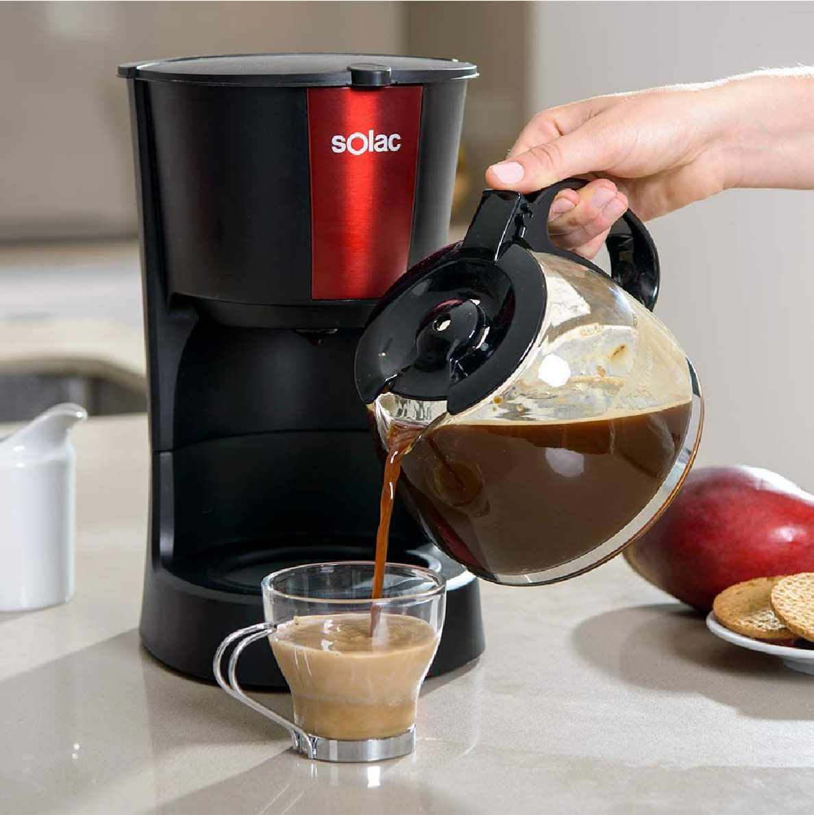 Solac Stillo SL4029, Coffee Maker, 12 Cups, Metallic Red